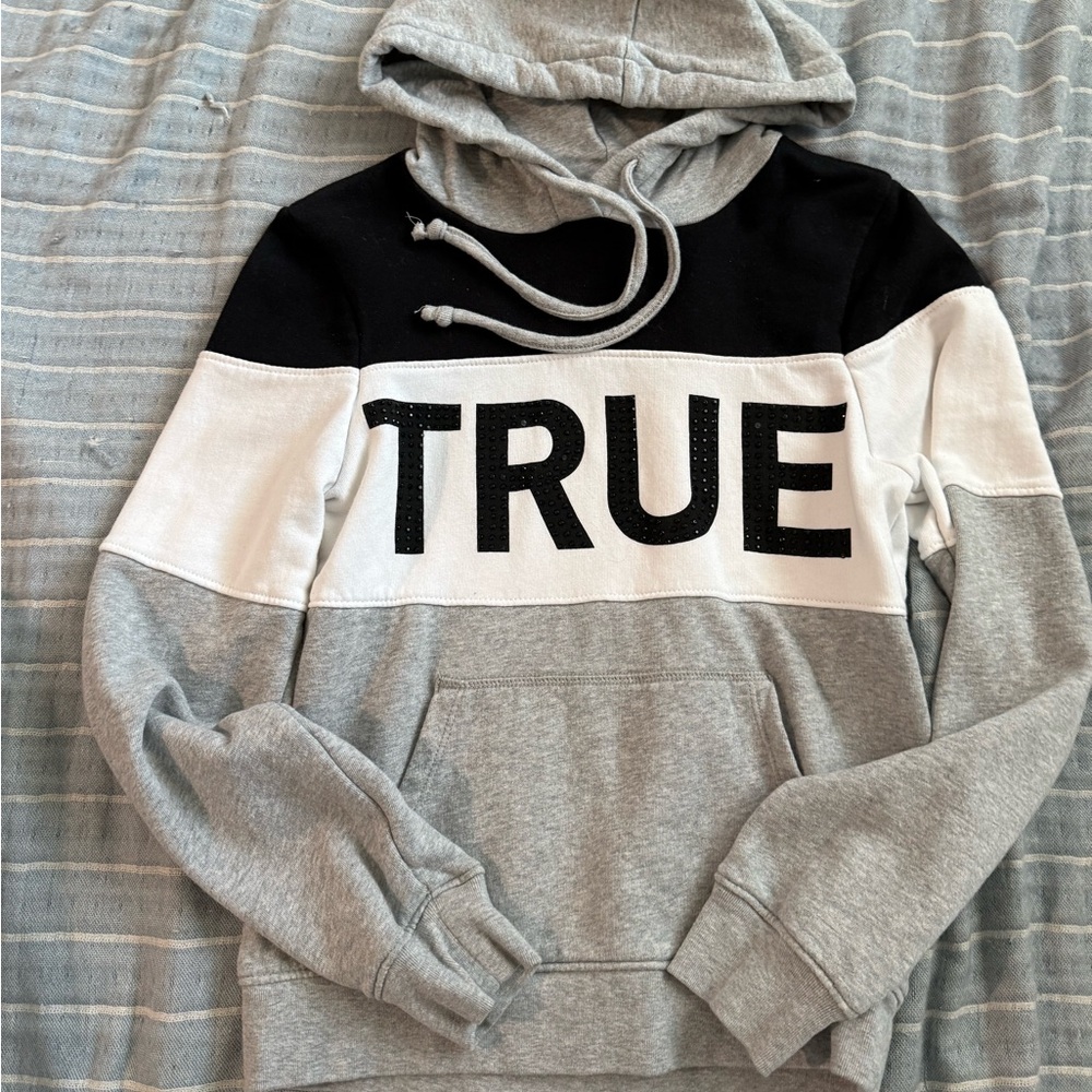 True Religion Unisex Hoodie - Black, White, and Gray